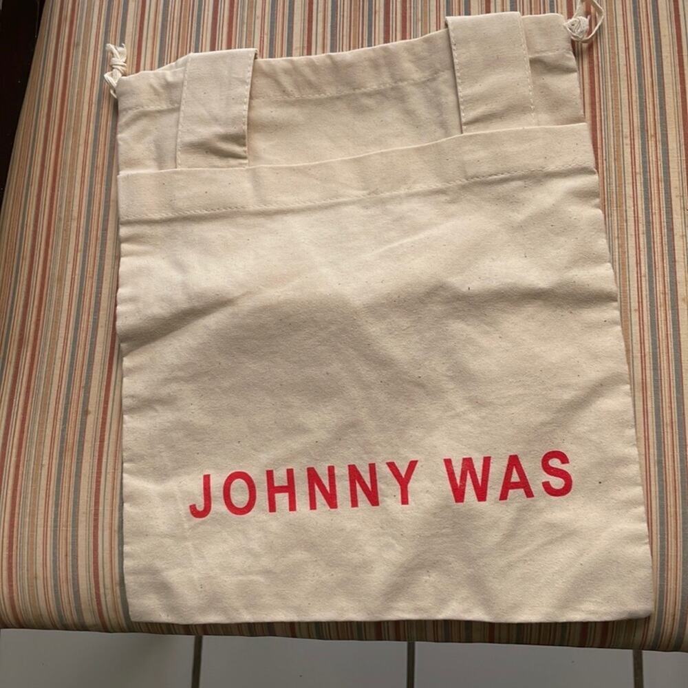 Johnny Was Small Canvas Drawstring Tote Bag